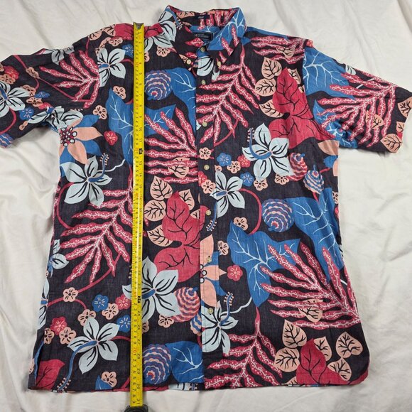 Reyn Spooner San Clemente Mens XL Classic Fit Hawaiian Shirt Red Blue Floral - Picture 8 of 9